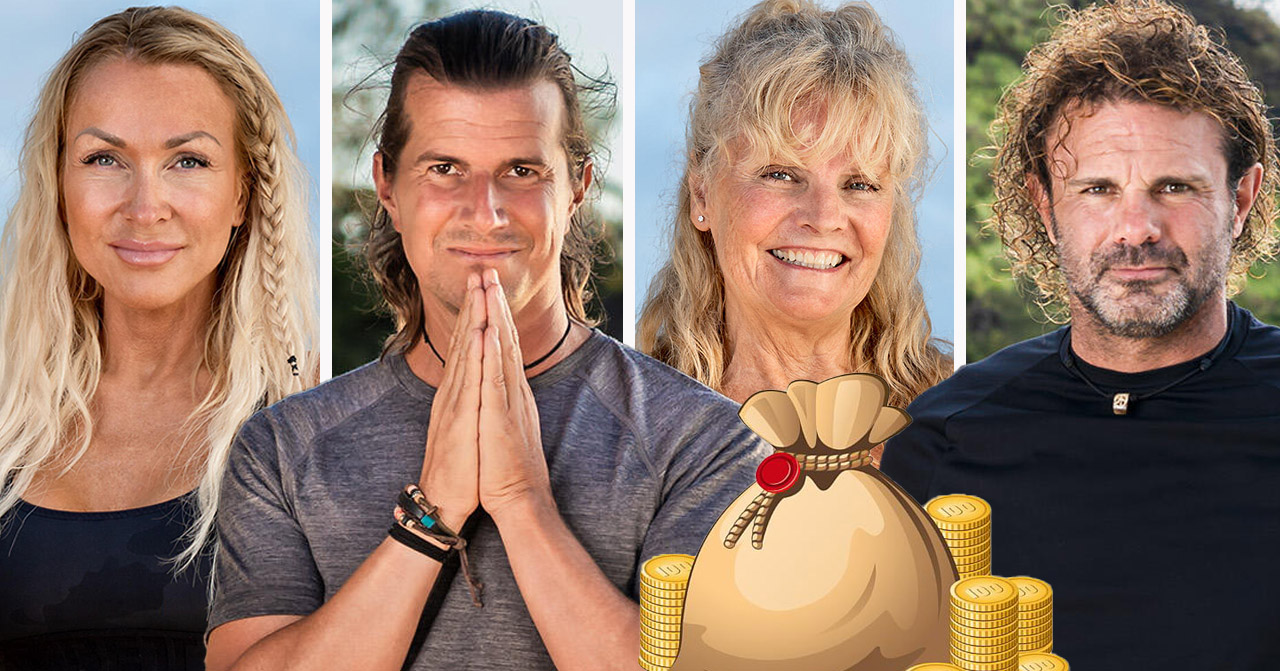 Nina Ekstrand, Kristove Ruedam, Pia Åkerman och Raymond Ahlgren i Robinson 2020.