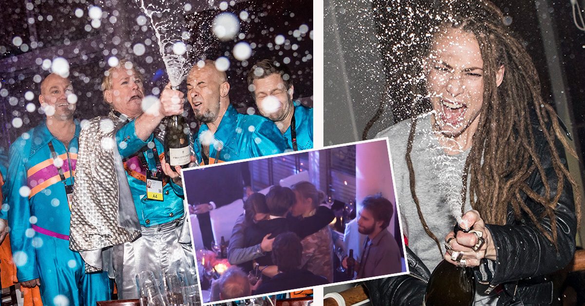 Alkoholen, den vilda dansen och de hemliga kramarna – se allt från efterfesten